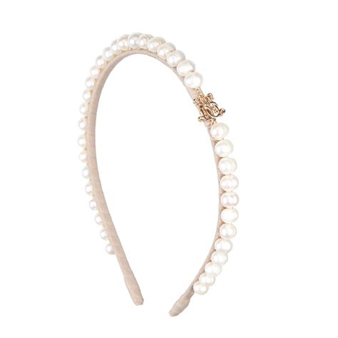 BOWERHAUS | Pearl Headband – Freshwater Pearls – Tan