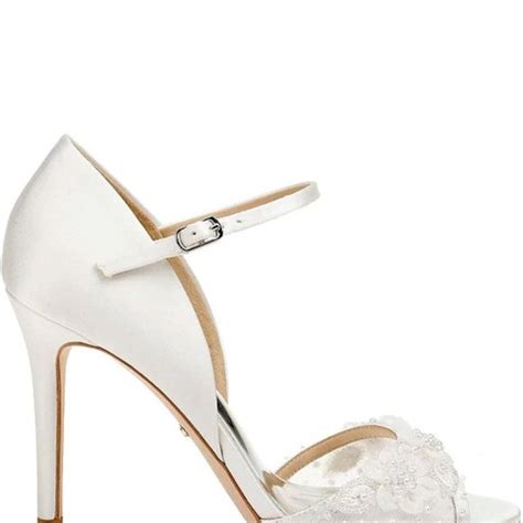 Badgley Mischka Shoes Carter Satin Flower Beaded Peep Toe Dorsay Ankle Strap Pumps Poshmark