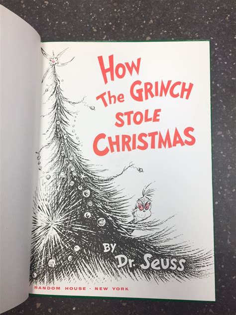 How The Grinch Stole Christmas [signed] By Dr Seuss [theodor Seuss Geisel] Hardcover 1985