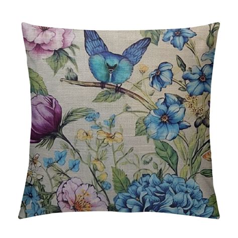 Nawypu Decorative Throw Pillow Cover Farmhouse Watercolor Floral