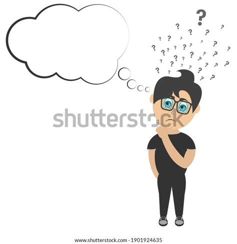 Man Thinking Question Mark Vector Illustration Stock Vector Royalty