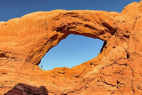 United States Utah Arches National Park Colorado Plateau Tourist At The North Window Digital