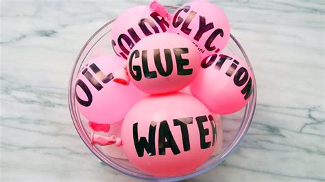 Making And Coloring Satisfying Thick Slime With Pink Balloons Youtube