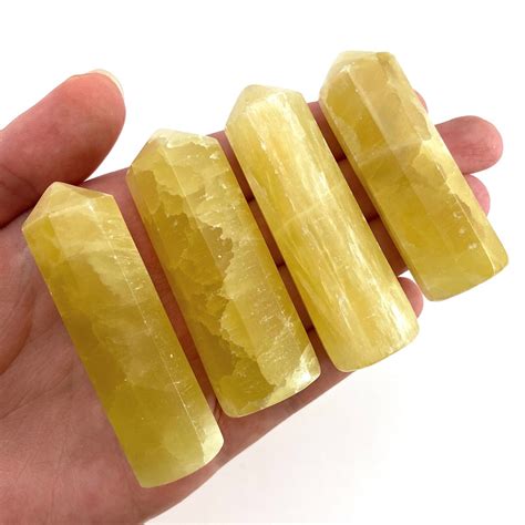 Lemon Calcite Point Yellow Calcite Tower Crystal Point Lemon Calcite