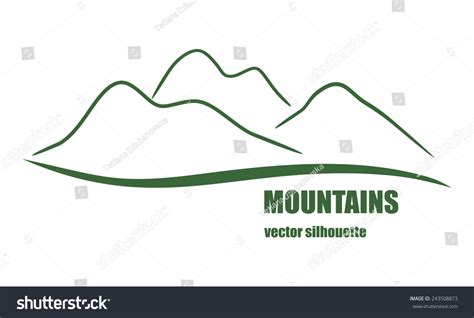 Abstract Silhouette Green Mountains Vector Illustration Stock Vector ...