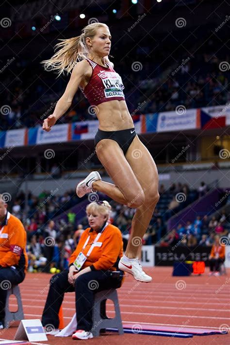 Atletismo Salto De Longitud De La Mujer Klishina Darya Foto