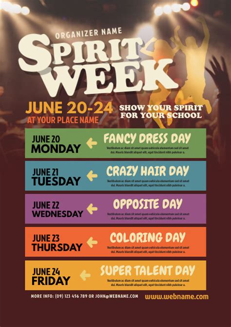 Spirit Week Flyer Template Postermywall