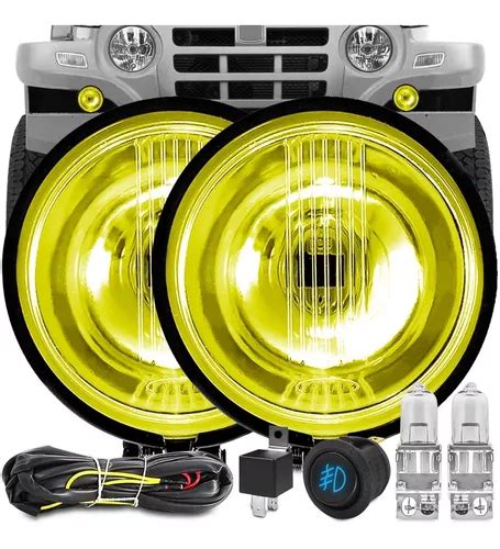 Kit Farol Milha Universal Amarelo Redondo O Led V Parcelamento