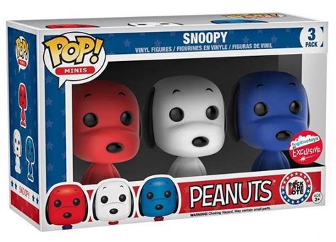 Figurine Pop Snoopy Pas Cher Snoopy Bleu Blanc Rouge 3 Pack