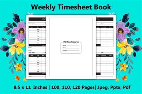 Weekly Timesheet Book Kdp Interiors Graphic By Designer Helana