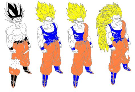 Gokus Super Saiyan Forms By Supersaiyan1234 On Deviantart