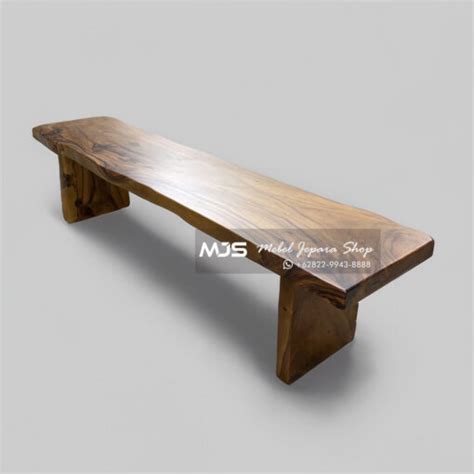 Solid Suar Wood Slab Bench - MJS FURNITURE JEPARA