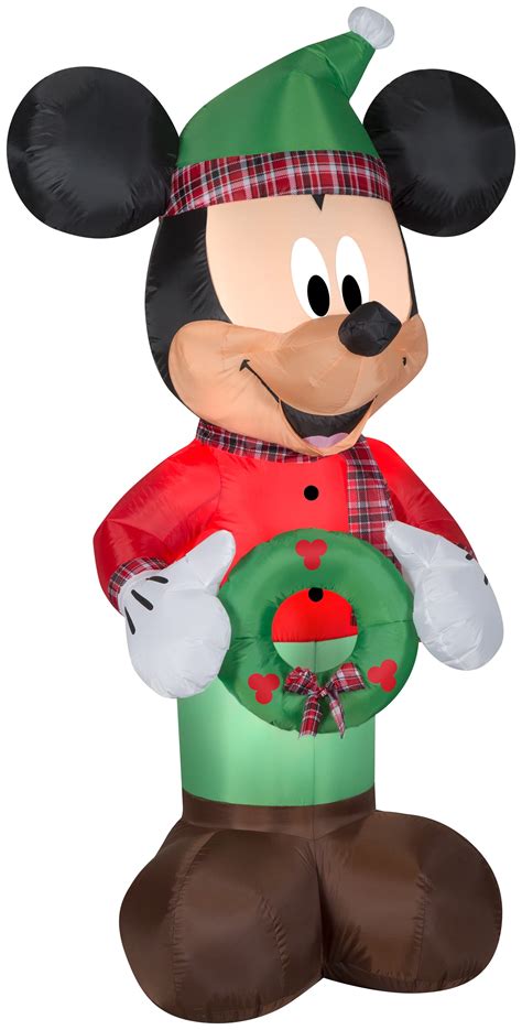 Gemmy Airdorable Christmas Airblown Inflatable Mickey Mouse In Santa