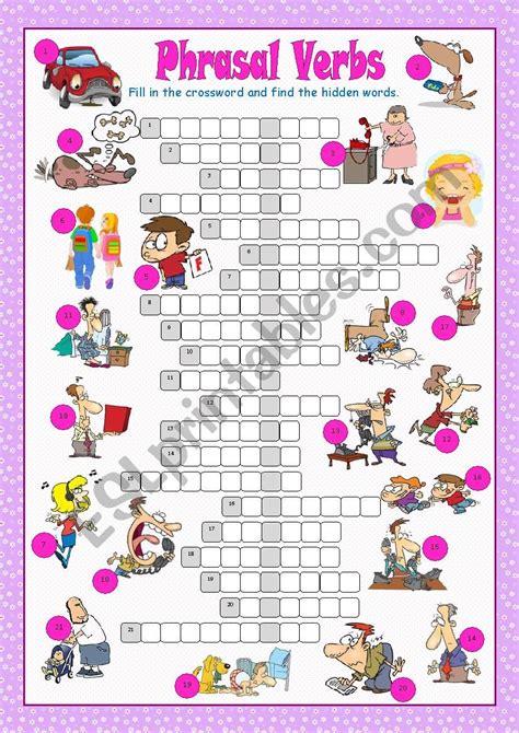 Phrasal Verbs Crossword Puzzle ESL Worksheet By Kissnetothedit