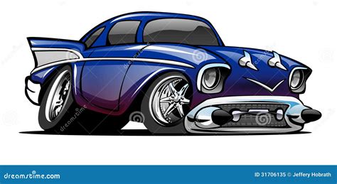 Classic American Hot Rod Cartoon Illustration Royalty Free Stock Photo