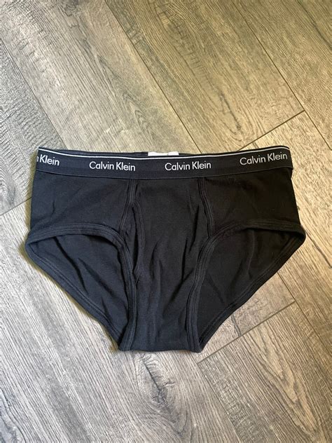 Calvin Klein Black Mens Brief Underwear Tighty Whities Size Medium Etsy