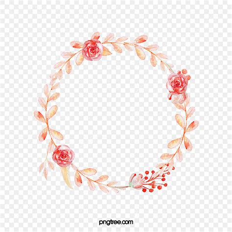 Hand Painted Wreath Hd Transparent Cartoon Hand Painted Pink Wreath