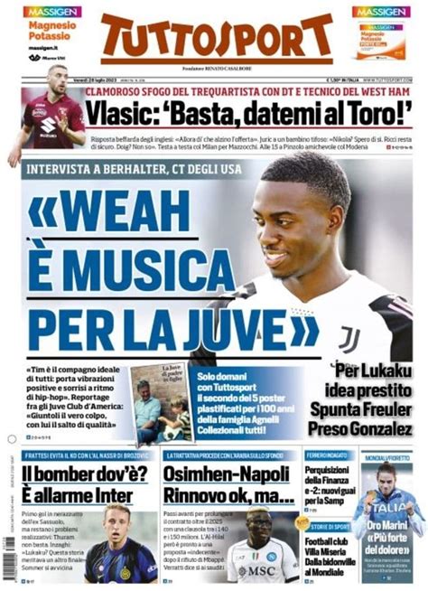 Capa Jornal TuttoSport 28 Julho 2023 Capasjornais Pt