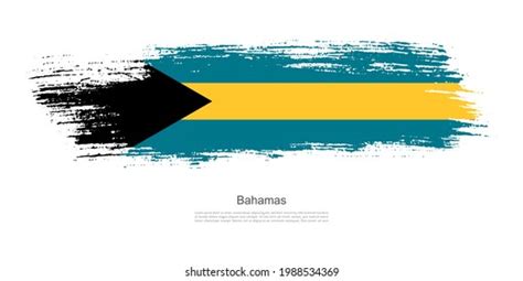 Stain Brush Stroke Flag Bahamas Creative Stock Vector Royalty Free