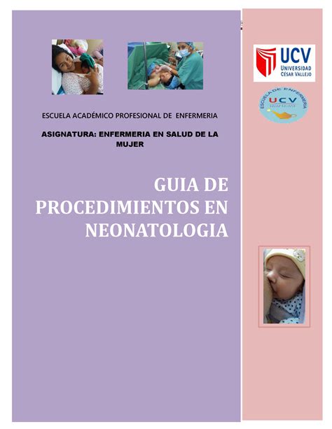 Guia De Procedimientos Neonatologia Guia De Procedimientos En