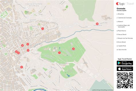 Granada Mapa Turístico Para Imprimir Sygic Travel