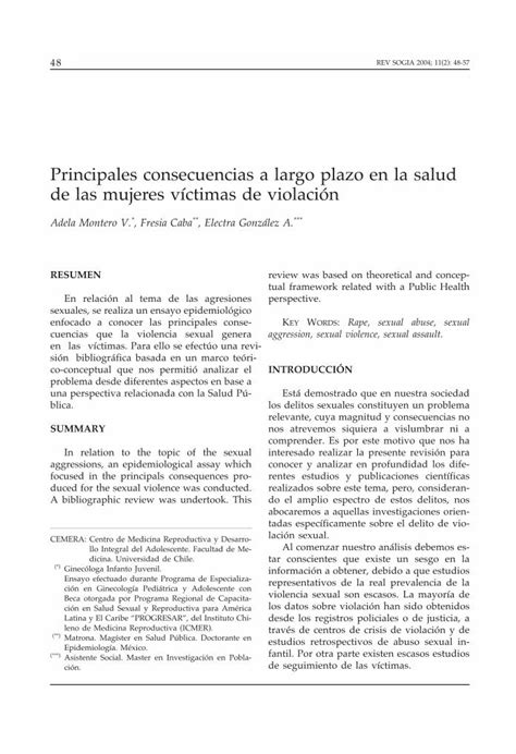 PDF Principales Consecuencias A Largo Plazo En La Salud De Las