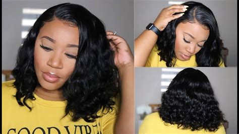 Very Affordable Short Wavy Bob Wig Styling And Easy Application Rpghair Youtube