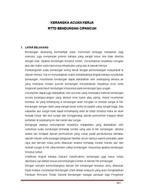 07 Kak Rttd Bendungan Cipancuh Pdf