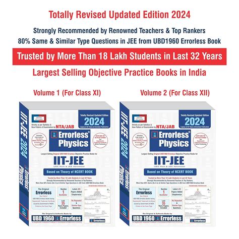 Buy UBD1960 Errorless Physics For IIT JEE MAIN ADVANCED As Per NTA