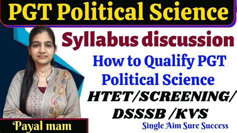 PGT POLITICAL SCIENCE HTET SCREENING KVS DSSSB EXAM STRATEGY SYLLABUS