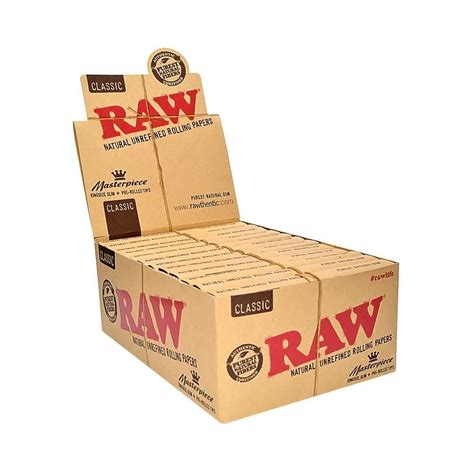 Raw Classic Connoisseur Kingsize Slim Rolling Paper W Pre Rolled Tips