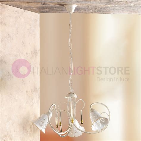 Suvereto Lustre Lumi Res En Fer Forg C Ramique Pendentifs Gouttes D