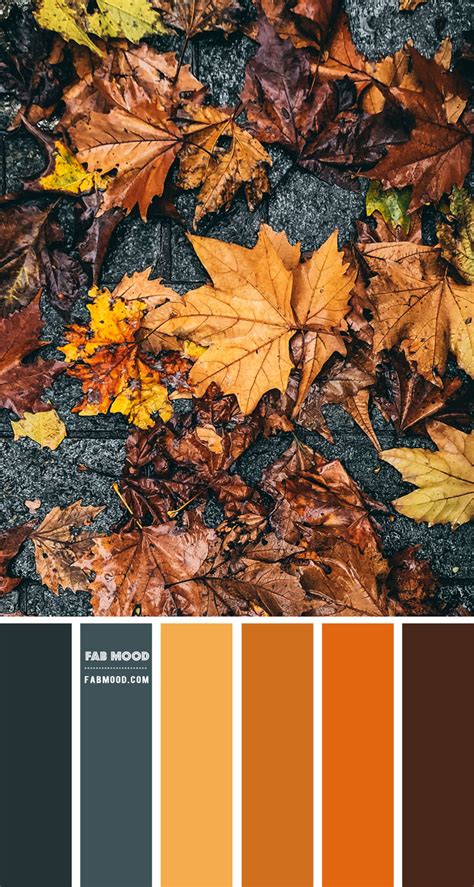 Steel And Autumn Leaf Colour Scheme Colour Palette Autumn Leaf