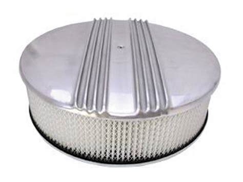 Chevy Parts Air Cleaner Polished Aluminum 14 X 4 Round Finned