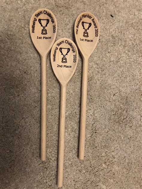 Trophy Spoon Personalised Engraved Wooden Spoon Winner Etsy