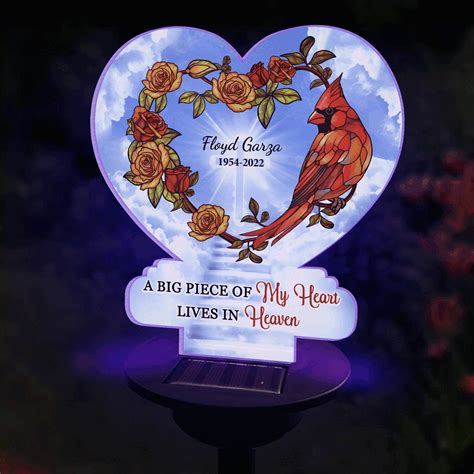 A Big Piece Of My Heart Lives In Heaven Personalized Solar Light Re Memomingle