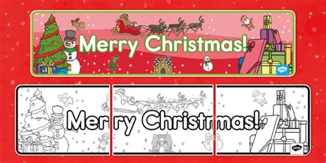 Printable Merry Christmas Banner for 2nd Grade | Twinkl USA