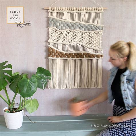 Macrame Tapijt Muur Opknoping Boho Bohemian Decor Grandado