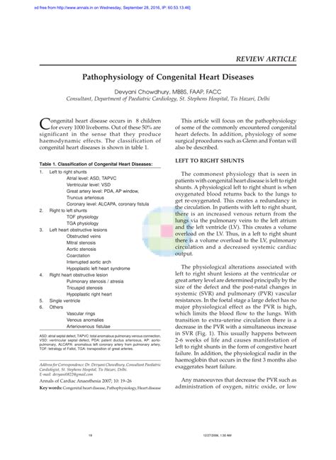 Congenital Heart Disease And Anaesthesia Ppt