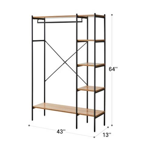 Monster Living Modern Decorative Querencia 64 Height Coat Rack With Shelves Acacia 1 Count