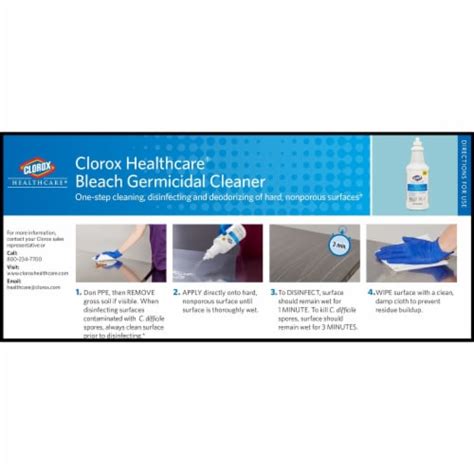 Clorox Healthcare Bleach Germicidal Liquid Surface Disinfectant Cleaner 32 Oz 1 Ct 1 Kroger