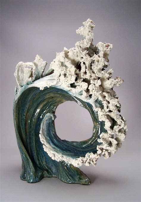 Ceramics Sculpture Sculpture Clay Wave Sculpture Pottery Sculpture