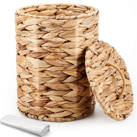 Amazon Ctosree Wicker Trash Can Woven Wicker Waste Basket For