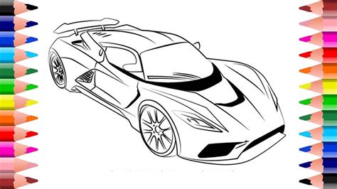 How To Draw And Color Hennessey Venom F5 Car Sport Car Coloring