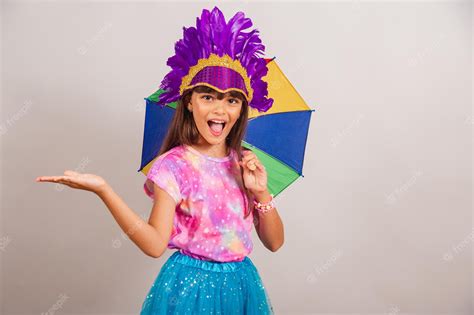 Premium Photo Beautiful Brazilian Girl Child Dressed For Carnival In