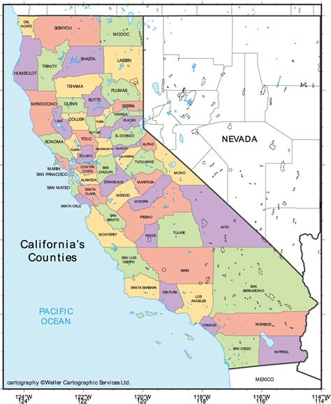 Map Of Cities In Ca Map California Map Of California Counties And ...