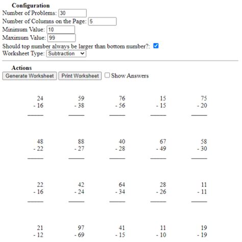 Printable Math Worksheet Generator is a generator of basic math ...