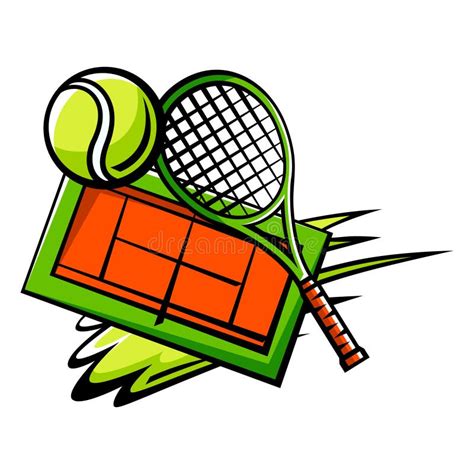 Emblem With Tennis Symbols Sport Club Label Or Emblem Stock