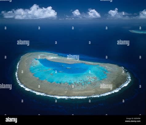 Australia Queensland Great Barrier Reef Aerial View Of Boult Reef A Coral Reef Of The Bunker