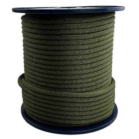 6mm Olive Spiral Braided Polypropylene Rope X 100 Metre Reel